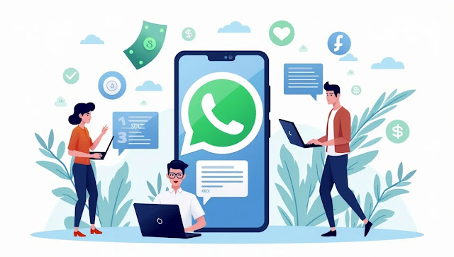 Smartphone screen showing WhatsApp