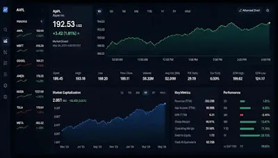 Market trend lines cloud charts