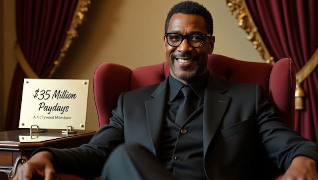 Denzel Washington smiling at a movie premiere, symbolizing his $35 million Hollywood success