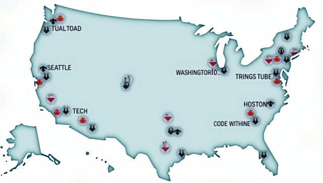 Map of US cities where workers