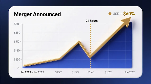 showing stock price jump