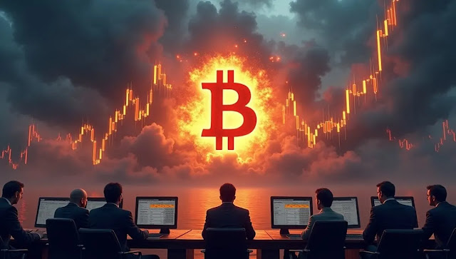 Bitcoin symbol surrounded