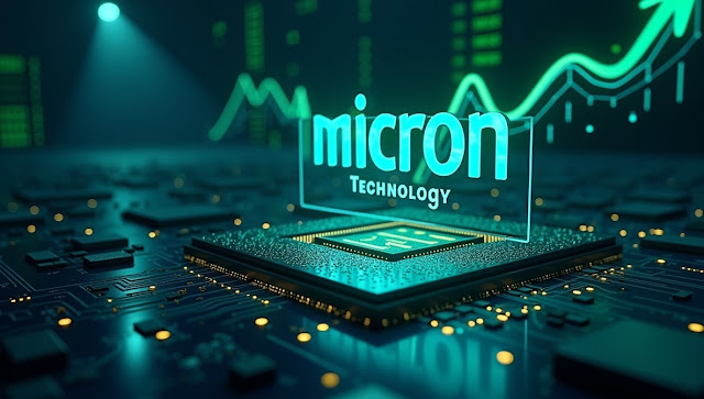 Micron Technology’s logo glowing