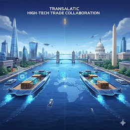 AI and quantum icons, London