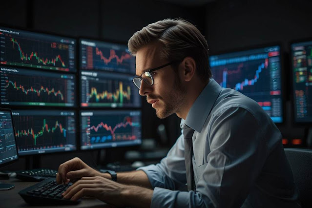 professional trader analyzing earnings