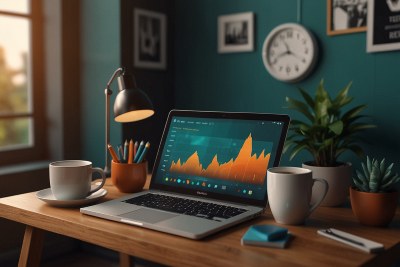 A laptop on a clean wooden desk