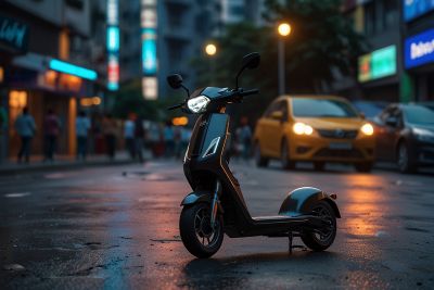 a sleek electric scooter