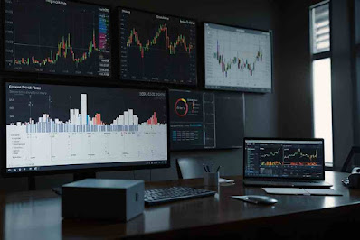 The Truth Behind Microsoft’s AI Numbers a laptop with stock charts, Microsoft