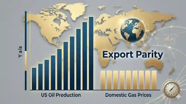 The Export Parity Trap: Why US Oil Isn't Cheap financial bar chart comparing US Oil