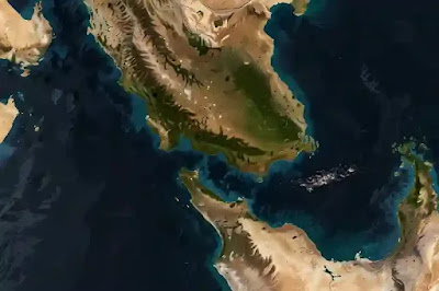 Strait of Hormuz. Iran is on one side, Oman