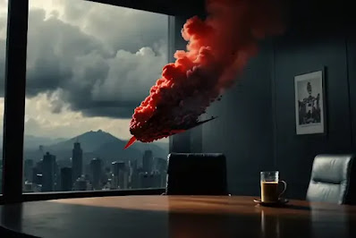 dark corporate boardroom