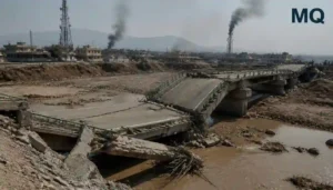 MQ news logo on collapsed bridge image