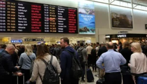 Cancelled budget airline flights Europe.