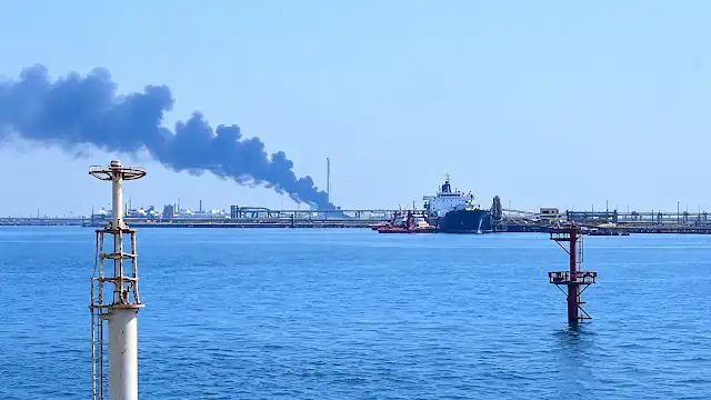Middle East crisis: Coastal fuel storage terminal on Red Sea