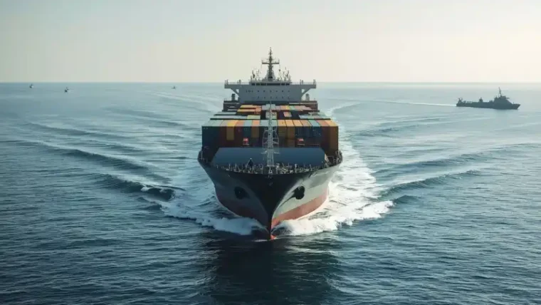 Iran War Crisis: Commercial vessel navigating Gulf waters