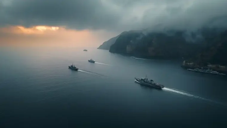 Middle East Crisis: Naval patrol vessels near Gulf strait