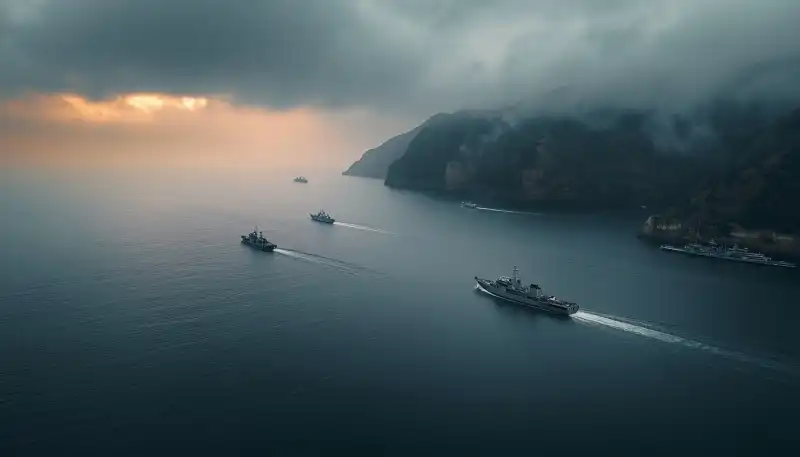 Middle East Crisis: Naval patrol vessels near Gulf strait