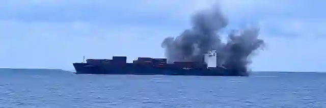 Cargo ship on fire in Black Sea corridor