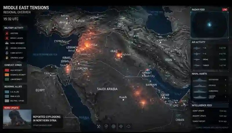 Middle East Crisis regional geopolitical tension map and defense alerts